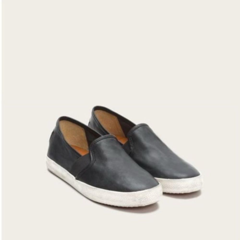 FRYE Black Dylan Leather Slip-On Sneaker